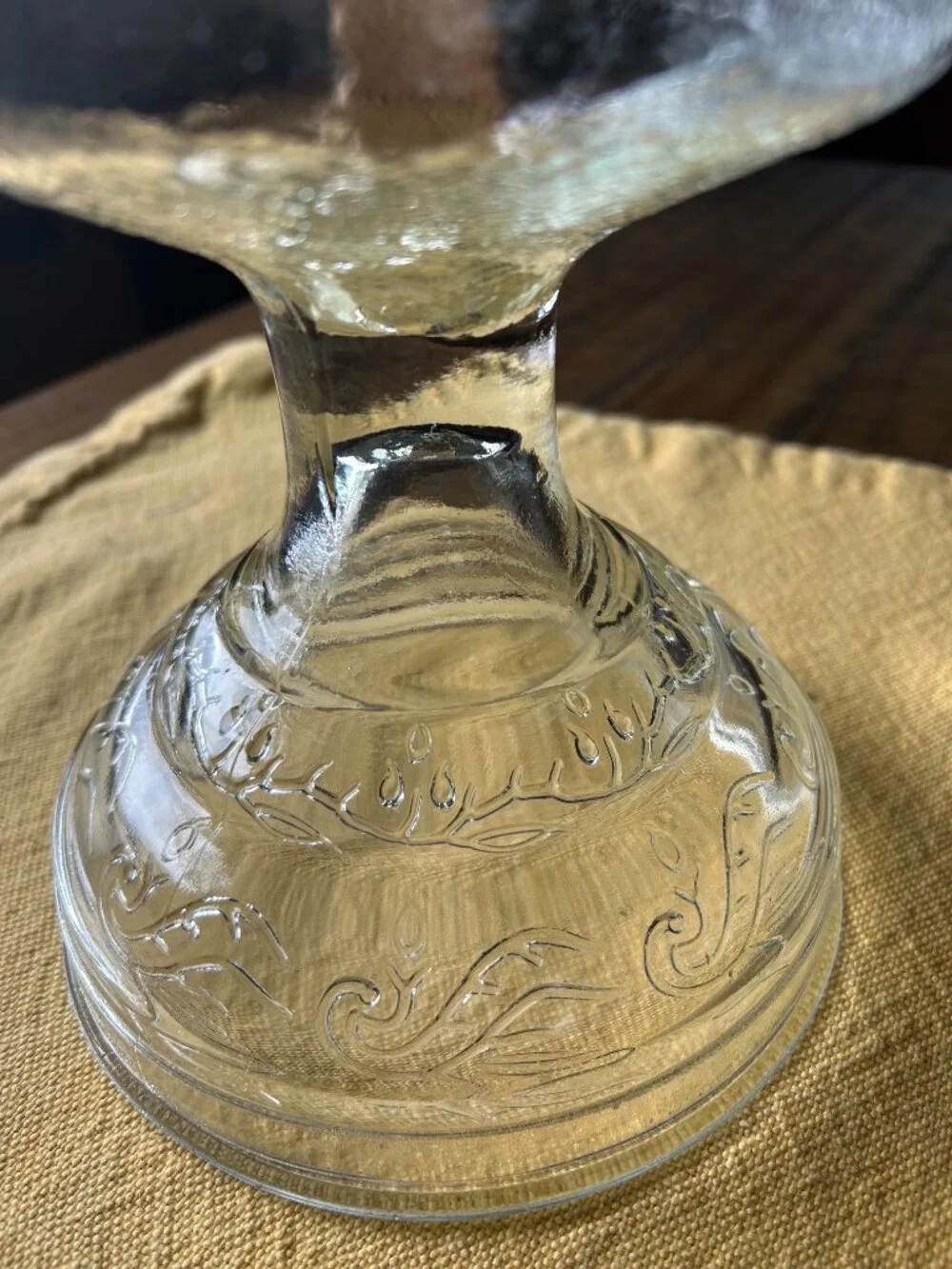 Vintage  Clear Glass Oil Lamp  Early American Homesteader   USA made   Bartlett